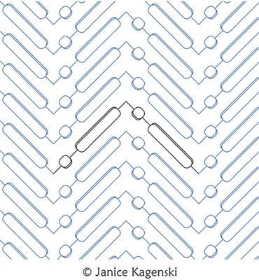 Chevron Beads by Janice Kagenski. This image demonstrates how this computerized pattern will stitch out once loaded on your robotic quilting system. A full page pdf is included with the design download.