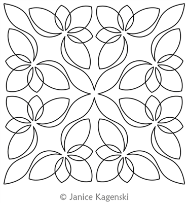 Double Leaf Block by Janice Kagenski. This image demonstrates how this computerized pattern will stitch out once loaded on your robotic quilting system. A full page pdf is included with the design download.