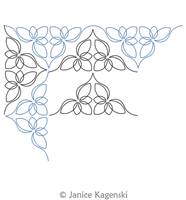 Double Leaf Continuous Triangle by Janice Kagenski. This image demonstrates how this computerized pattern will stitch out once loaded on your robotic quilting system. A full page pdf is included with the design download.