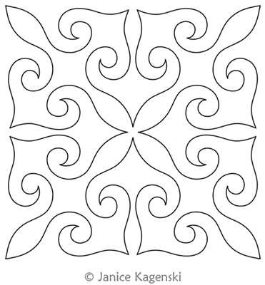 Double Spade Block by Janice Kagenski. This image demonstrates how this computerized pattern will stitch out once loaded on your robotic quilting system. A full page pdf is included with the design download.