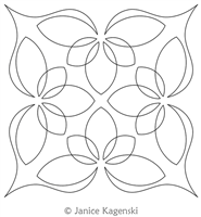 Leaf Block by Janice Kagenski. This image demonstrates how this computerized pattern will stitch out once loaded on your robotic quilting system. A full page pdf is included with the design download.