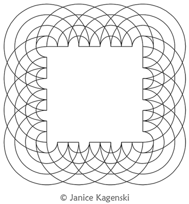 Nested Circle Frame by Janice Kagenski. This image demonstrates how this computerized pattern will stitch out once loaded on your robotic quilting system. A full page pdf is included with the design download.
