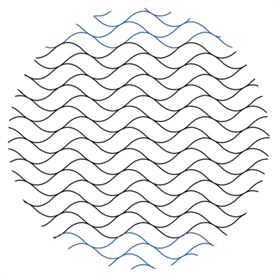 Ripples Full Row Block by Janice Kagenski. This image demonstrates how this computerized pattern will stitch out once loaded on your robotic quilting system. A full page pdf is included with the design download.