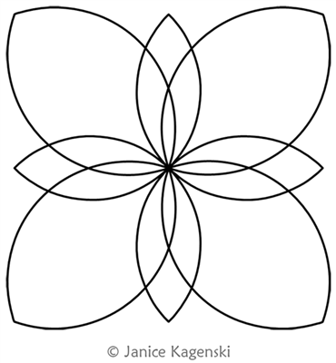 Simple Leaf Block by Janice Kagenski. This image demonstrates how this computerized pattern will stitch out once loaded on your robotic quilting system. A full page pdf is included with the design download.