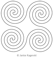 Spiral Double 4 by Janice Kagenski. This image demonstrates how this computerized pattern will stitch out once loaded on your robotic quilting system. A full page pdf is included with the design download.