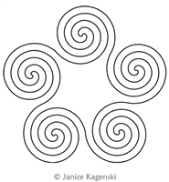 Spiral Double 5 by Janice Kagenski. This image demonstrates how this computerized pattern will stitch out once loaded on your robotic quilting system. A full page pdf is included with the design download.