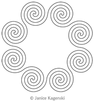Spiral Double 8 by Janice Kagenski. This image demonstrates how this computerized pattern will stitch out once loaded on your robotic quilting system. A full page pdf is included with the design download.