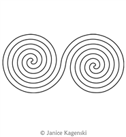 Spiral Triple 2 by Janice Kagenski. This image demonstrates how this computerized pattern will stitch out once loaded on your robotic quilting system. A full page pdf is included with the design download.