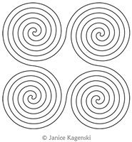 Spiral Triple 4 by Janice Kagenski. This image demonstrates how this computerized pattern will stitch out once loaded on your robotic quilting system. A full page pdf is included with the design download.