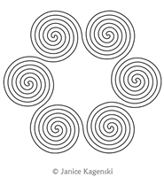 Spiral Triple 6 by Janice Kagenski. This image demonstrates how this computerized pattern will stitch out once loaded on your robotic quilting system. A full page pdf is included with the design download.
