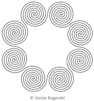 Spiral Triple 8 by Janice Kagenski. This image demonstrates how this computerized pattern will stitch out once loaded on your robotic quilting system. A full page pdf is included with the design download.