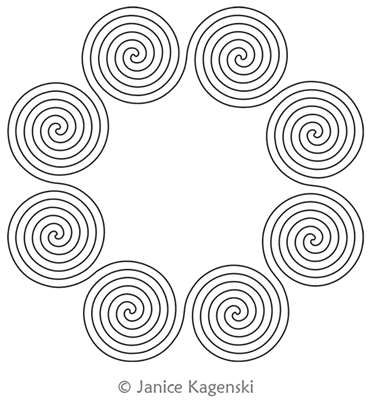 Spiral Triple 8 by Janice Kagenski. This image demonstrates how this computerized pattern will stitch out once loaded on your robotic quilting system. A full page pdf is included with the design download.