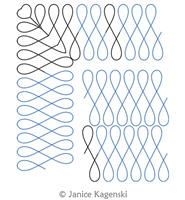 Wishbone Border and Corner by Janice Kagenski. This image demonstrates how this computerized pattern will stitch out once loaded on your robotic quilting system. A full page pdf is included with the design download.