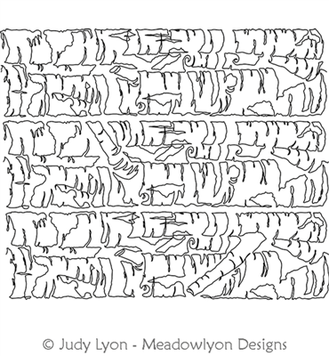 Birchbark Panel Set 1-3 by Judy Lyon. This image demonstrates how this computerized pattern will stitch out once loaded on your robotic quilting system. A full page pdf is included with the design download.