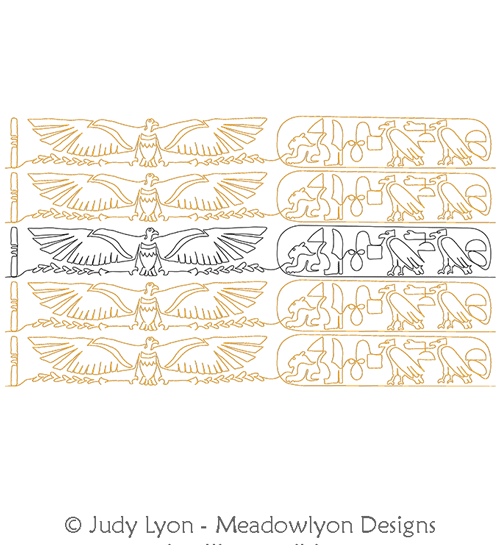 Cartouche Border 2 by Judy Lyon. This image demonstrates how this computerized pattern will stitch out once loaded on your robotic quilting system. A full page pdf is included with the design download.