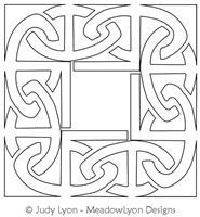 Celtic Chain Links Frame by Judy Lyon. This image demonstrates how this computerized pattern will stitch out once loaded on your robotic quilting system. A full page pdf is included with the design download.