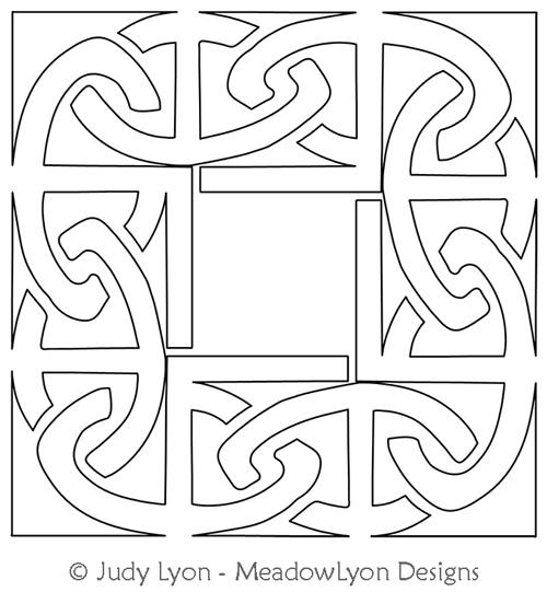 Celtic Chain Links Frame by Judy Lyon. This image demonstrates how this computerized pattern will stitch out once loaded on your robotic quilting system. A full page pdf is included with the design download.