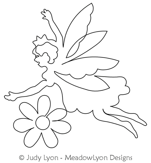 Fairy Spring Flutter by Judy Lyon. This image demonstrates how this computerized pattern will stitch out once loaded on your robotic quilting system. A full page pdf is included with the design download.