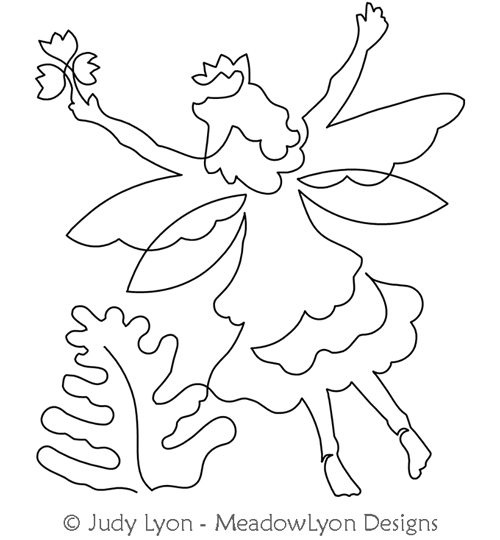 Fairy Spring Moonbeam by Judy Lyon. This image demonstrates how this computerized pattern will stitch out once loaded on your robotic quilting system. A full page pdf is included with the design download.