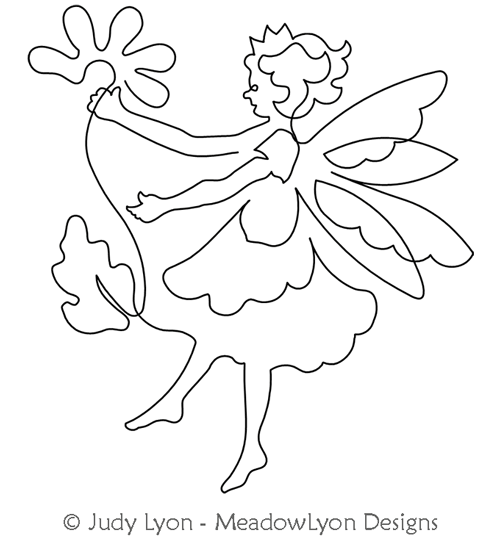 Fairy Spring Thistle by Judy Lyon. This image demonstrates how this computerized pattern will stitch out once loaded on your robotic quilting system. A full page pdf is included with the design download.