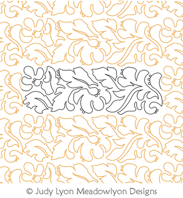 Java Batik Floral by Judy Lyon. This image demonstrates how this computerized pattern will stitch out once loaded on your robotic quilting system. A full page pdf is included with the design download.