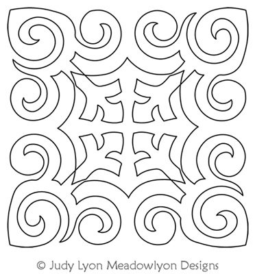 Maori Moko Block 8 by Judy Lyon. This image demonstrates how this computerized pattern will stitch out once loaded on your robotic quilting system. A full page pdf is included with the design download.