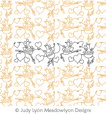 Mice Are Nice Ballet by Judy Lyon. This image demonstrates how this computerized pattern will stitch out once loaded on your robotic quilting system. A full page pdf is included with the design download.