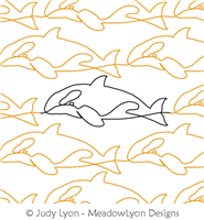 Orca Sashing  by Judy Lyon. This image demonstrates how this computerized pattern will stitch out once loaded on your robotic quilting system. A full page pdf is included with the design download.