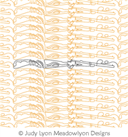 Powder Horn and Old Shoulder Arms by Judy Lyon. This image demonstrates how this computerized pattern will stitch out once loaded on your robotic quilting system. A full page pdf is included with the design download.