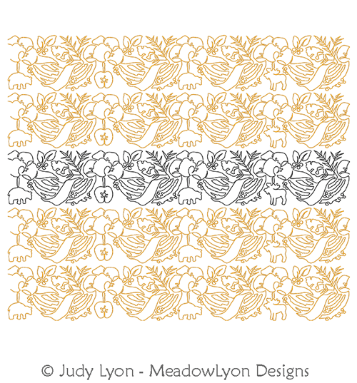 Rustic Grapevine Swag by Judy Lyon. This image demonstrates how this computerized pattern will stitch out once loaded on your robotic quilting system. A full page pdf is included with the design download.