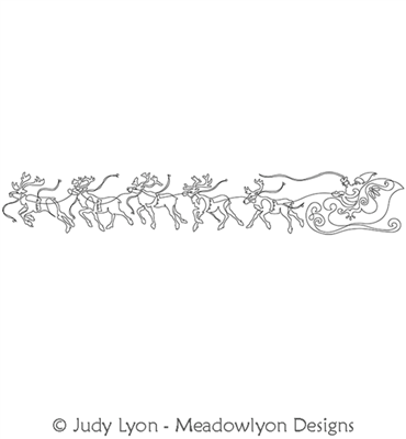 Santa Flight Simplified by Judy Lyon. This image demonstrates how this computerized pattern will stitch out once loaded on your robotic quilting system. A full page pdf is included with the design download.