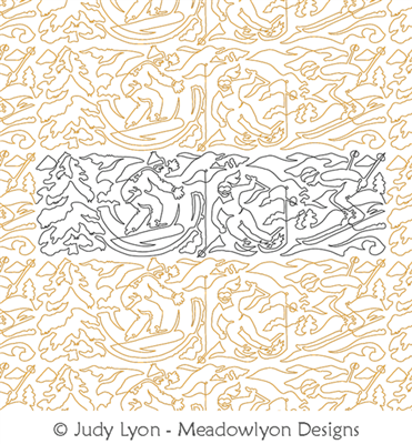 Ski Slopes Panel 4 by Judy Lyon. This image demonstrates how this computerized pattern will stitch out once loaded on your robotic quilting system. A full page pdf is included with the design download.