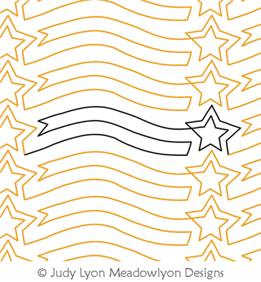 Starlet by Judy Lyon. This image demonstrates how this computerized pattern will stitch out once loaded on your robotic quilting system. A full page pdf is included with the design download.
