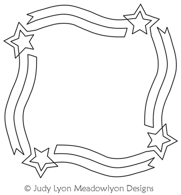 Starlet Frame by Judy Lyon. This image demonstrates how this computerized pattern will stitch out once loaded on your robotic quilting system. A full page pdf is included with the design download.