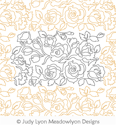 Floribunda Bouquet by Judy Lyon. This image demonstrates how this computerized pattern will stitch out once loaded on your robotic quilting system. A full page pdf is included with the design download.