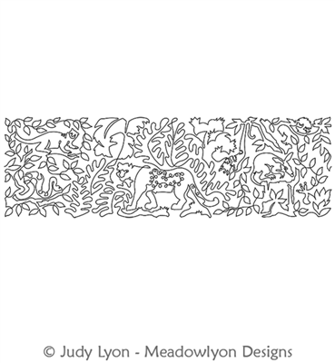 Jungle Panel 2 by Judy Lyon. This image demonstrates how this computerized pattern will stitch out once loaded on your robotic quilting system. A full page pdf is included with the design download.