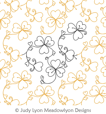 Light Hearted Flowers by Judy Lyon. This image demonstrates how this computerized pattern will stitch out once loaded on your robotic quilting system. A full page pdf is included with the design download.