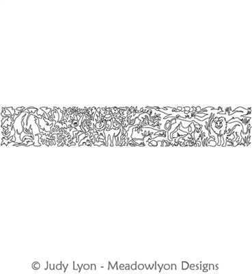 Safari Jungle Row 2 by Judy Lyon. This image demonstrates how this computerized pattern will stitch out once loaded on your robotic quilting system. A full page pdf is included with the design download.