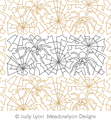 Spider Webs by Judy Lyon. This image demonstrates how this computerized pattern will stitch out once loaded on your robotic quilting system. A full page pdf is included with the design download.