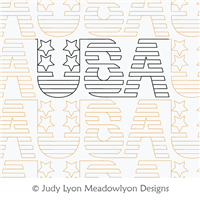 USA by Judy Lyon. This image demonstrates how this computerized pattern will stitch out once loaded on your robotic quilting system. A full page pdf is included with the design download.