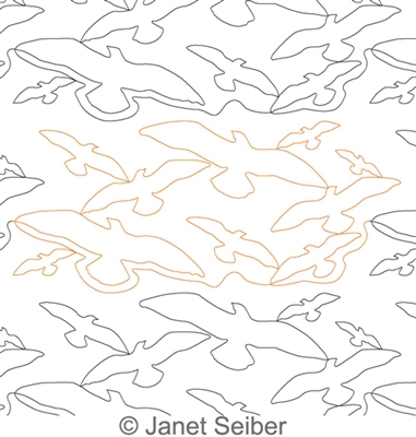 Digitized Longarm Quilting Design Birds in Flight was designed by Janet Seiber.