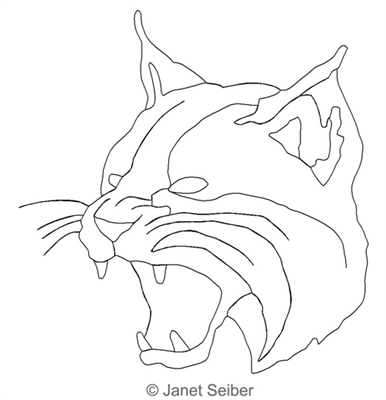 Digitized Longarm Quilting Design Bobcat Motif was designed by Janet Seiber.