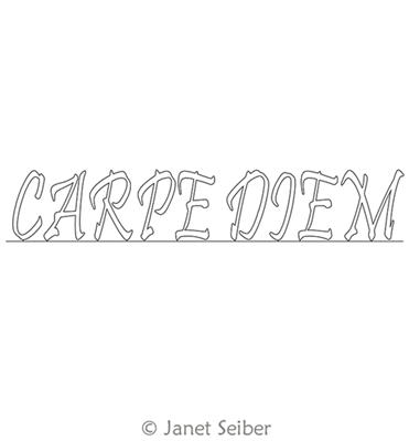 Digitized Longarm Quilting Design Encouraging Words - Carpe Diem was designed by Janet Seiber.