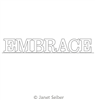 Digitized Longarm Quilting Design Encouraging Words - Embrace was designed by Janet Seiber.