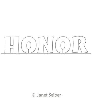 Digitized Longarm Quilting Design Encouraging Words - Honor was designed by Janet Seiber.