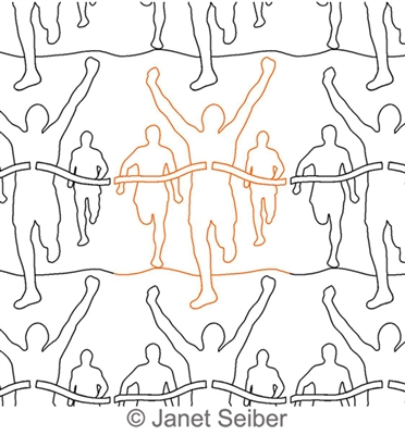 Digitized Longarm Quilting Design Finish Line was designed by Janet Seiber.