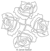 Digitized Longarm Quilting Design Four Roses Motif was designed by Janet Seiber.