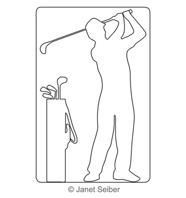 Digitized Longarm Quilting Design Golfer with Bag Motif was designed by Janet Seiber.