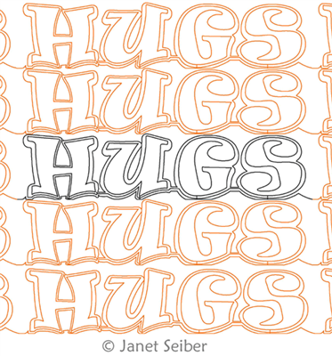 Digitized Longarm Quilting Design Graffiti Words - HUGS was designed by Janet Seiber.