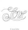 Digitized Longarm Quilting Design Love Script was designed by Janet Seiber.